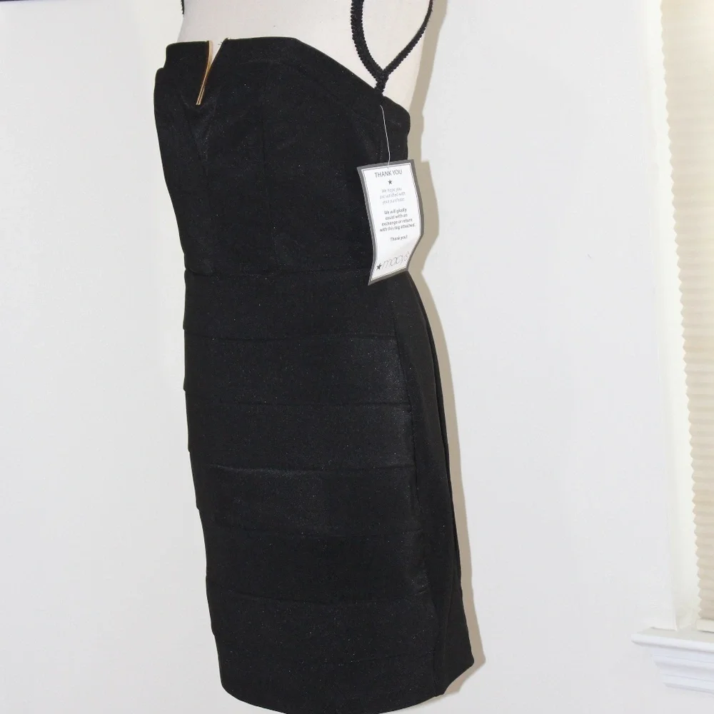 Emerald Sundae, body con strapless black dress. Large.....